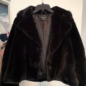Pull&Bear Black Faux Fur Jacket